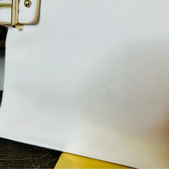 SONDRA ROBERTS SQUARED CLUTCH BAG W/ ZIPPER CORK PAINTED 9”H - 11”W GOOD COND - Picture 6 of 10